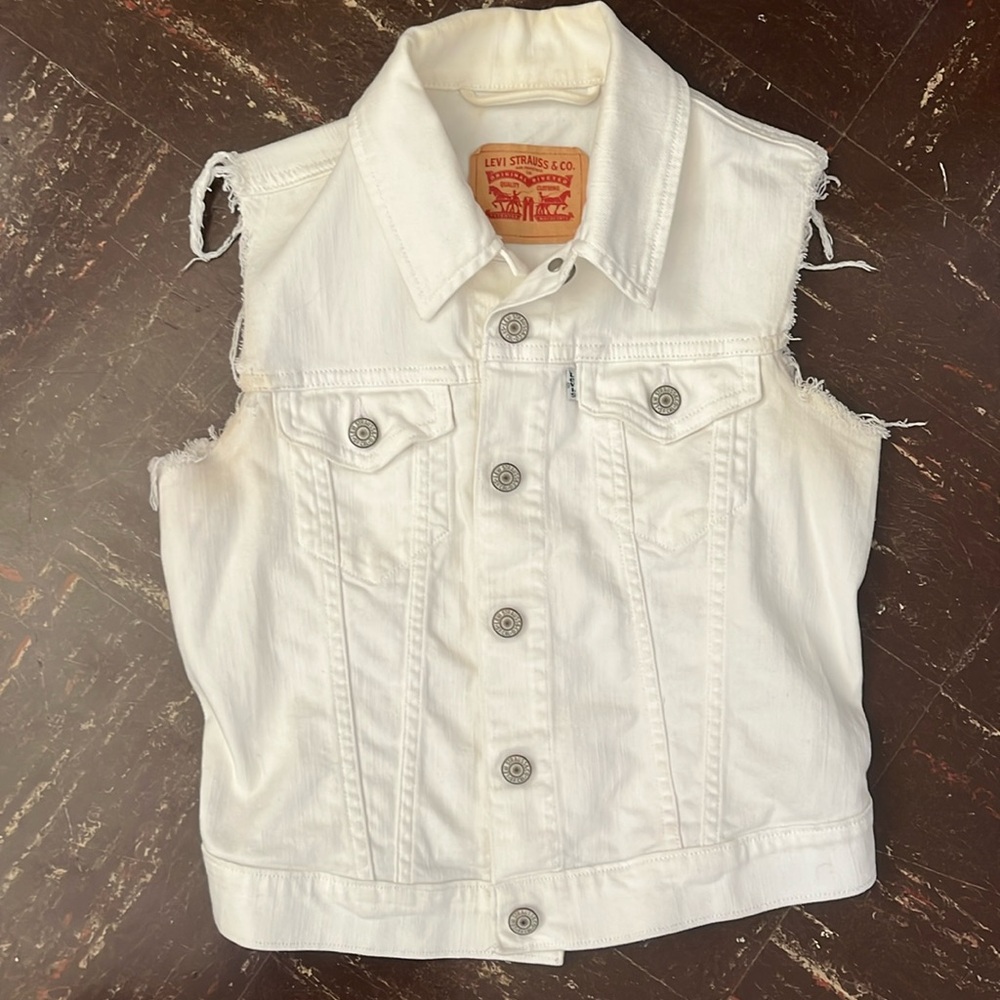 Levi Strauss white small Jean vest